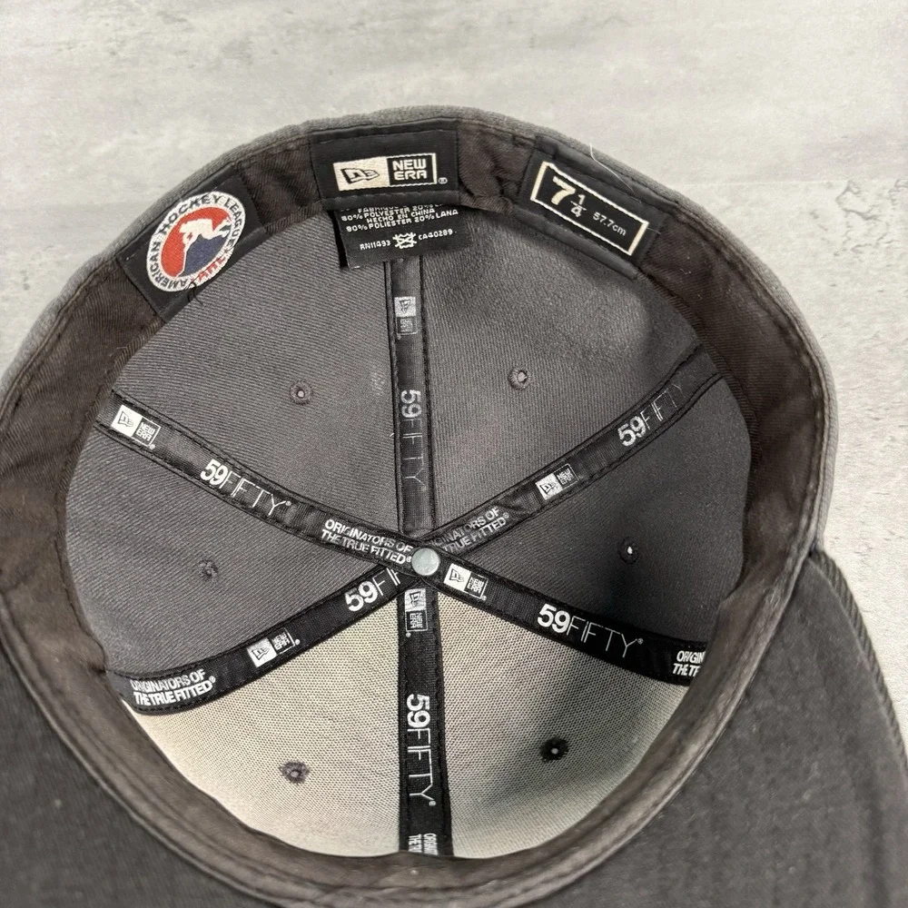 Vintage Manchester Monarchs Hat New Era Cap 7 1/4 Silver Gray Neon Wool AHL ECHL